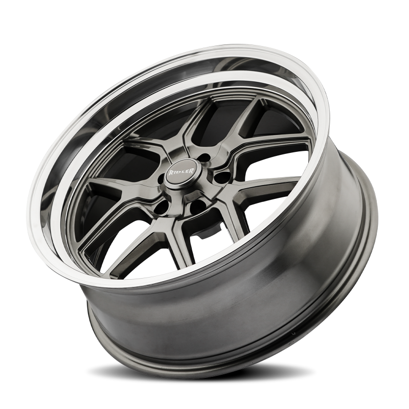 Ridler 610 20x10 / 5x127 BP / 0mm Offset / 83.82mm Hub Gloss Grey Polished Wheel