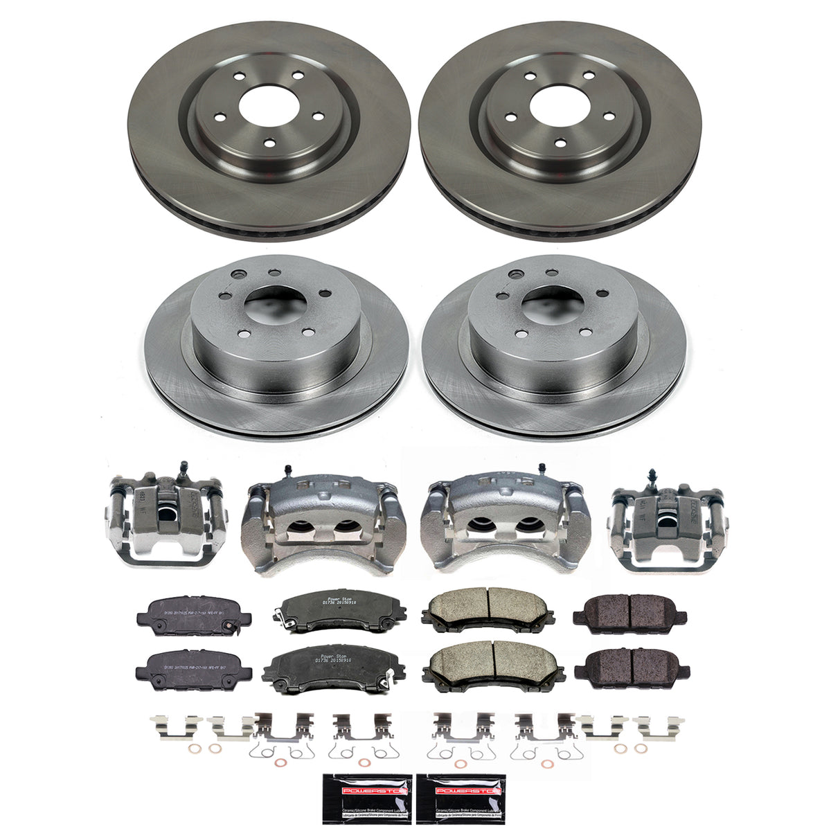 Power Stop 2019 Nissan Rogue Front and Rear Autospecialty Kit w/Calipers