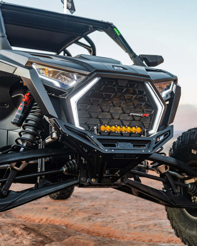 Elektric Offroad 2022-2025 Polaris Rzr Pro R/ Pro S/Turbo R Billet Front Winch Bumper Anodized Black