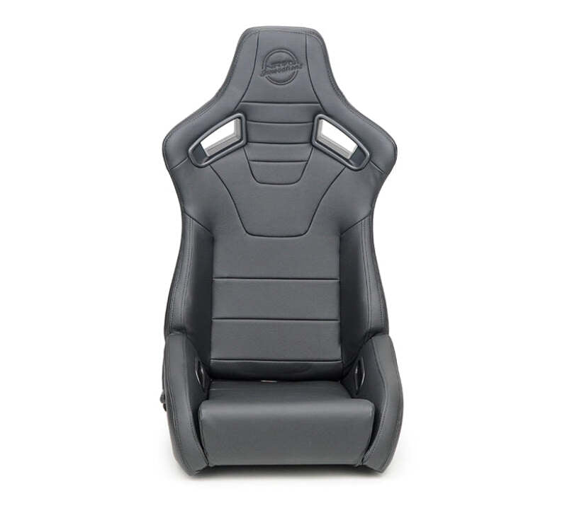 NRG Omega Reclinable Racing Seat (Pair) Black with Black Carbon Vinyl Back
