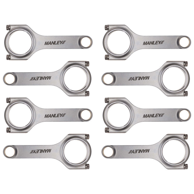 Manley Chrysler LS1 H Beam Connecting Rod Set ARP 2000 3/8in w/ .927in Bushed Wrist Pins (Set of 8)
