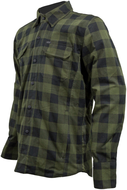 Speed and Strength True Grit Armored Motoshirt Olive/Black - Small