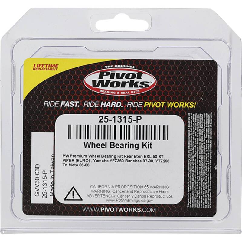 Pivot Works E-TON, Yamaha Wheel Bearing Kit Premium Bearings
