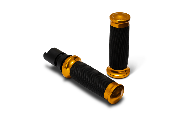 Performance Machine 24-25 Touring, 2025 Softail TBW Contour Handle Grip Set - Gold