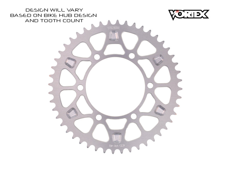 Vortex Racing V4 44 Tooth 525 Rear Sprocket - Silver