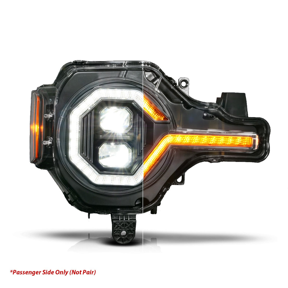ANZO 21-25 Ford Bronco Z-Series Full LED Proj Headlights Black (Pass. Side)