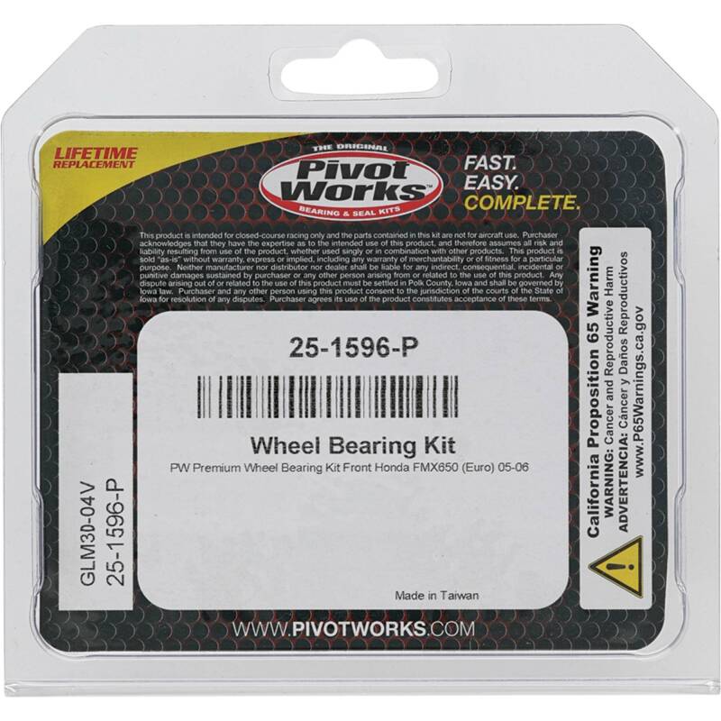 Pivot Works Honda Wheel Bearing Kit Premium Bearings