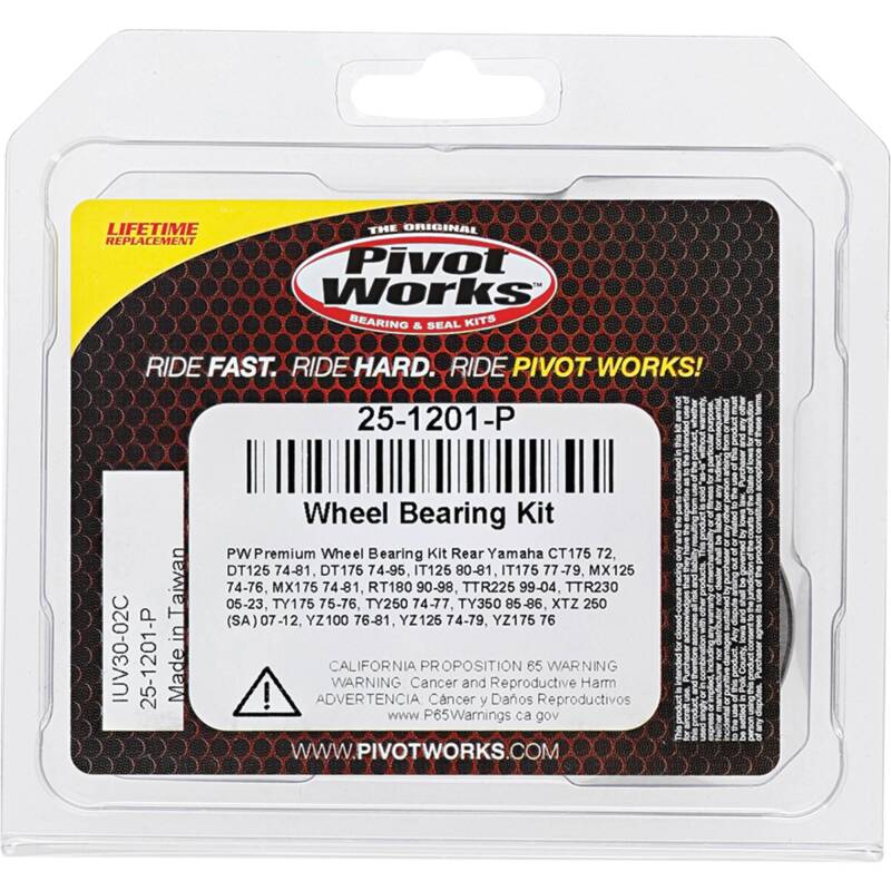 Pivot Works Yamaha Wheel Bearing Kit Premium Bearings