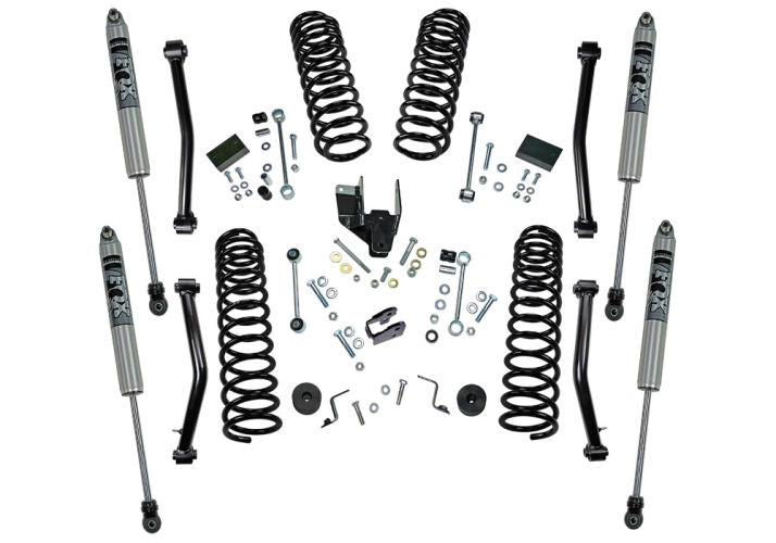 18-19 Jeep Wrangler JL 2 Door 4in Dual Rate Coil Lift Kit - Incl Rubicon w/ Fox Shocks