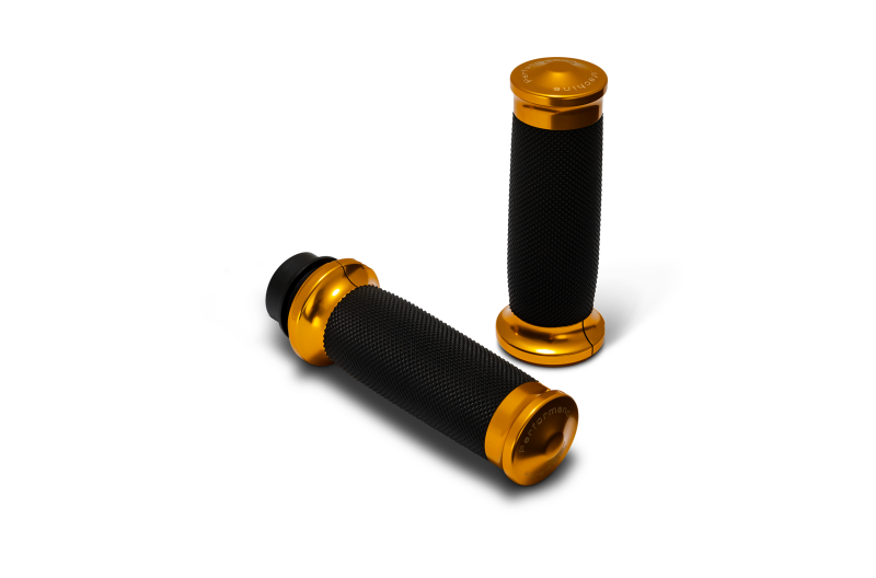 Performance Machine 08-23 Touring, 16-24 Softail TBW Contour Handle Grip Set - Gold