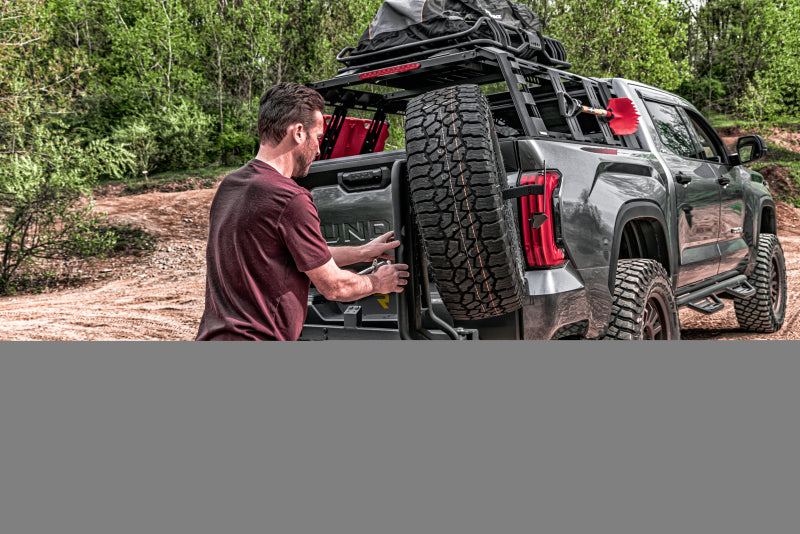 Go Rhino Swing-A-Way Hitch Mounted Tire Carrier (Lic. Plate Lights Not Included) - Textured Black