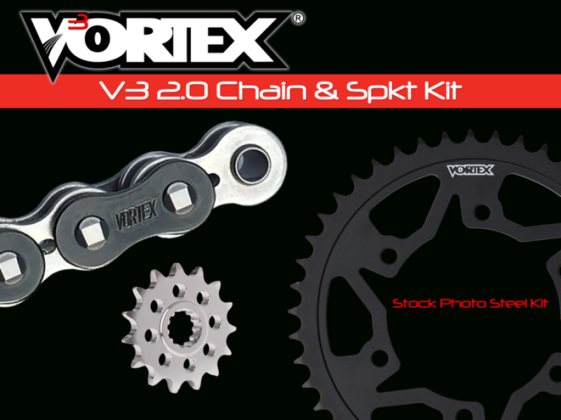Vortex Racing V3 2.0 Chain and Sprocket Kit 3270-14,452AS-41,520RX3-112- Black