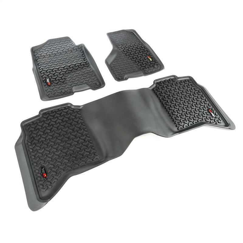 Rugged Ridge Floor Liner Front/Rear Black 2009-2017 Dodge Ram 1500 / 2500 / 3500 Crew Cab