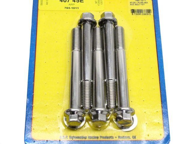 ARP M12 x 1.75 x 100 Hex Black SS Bolts (5/pkg)