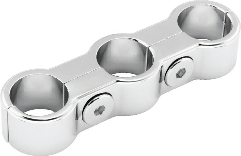 Bikers Choice Chrome Plain Oil Hose Separator For 3 Hoses