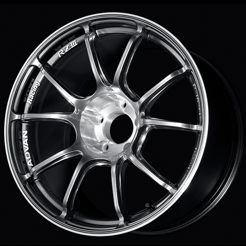 Advan RZIII 18x8.0 / +47 Offset / 5x100 BC / 63mm Bore / Hyper Platinum Black & Diamond Cut