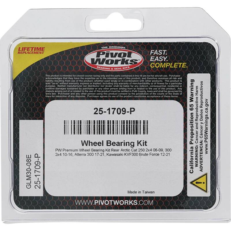Pivot Works Arctic Cat, Kawasaki Wheel Bearing Kit Premium Bearings