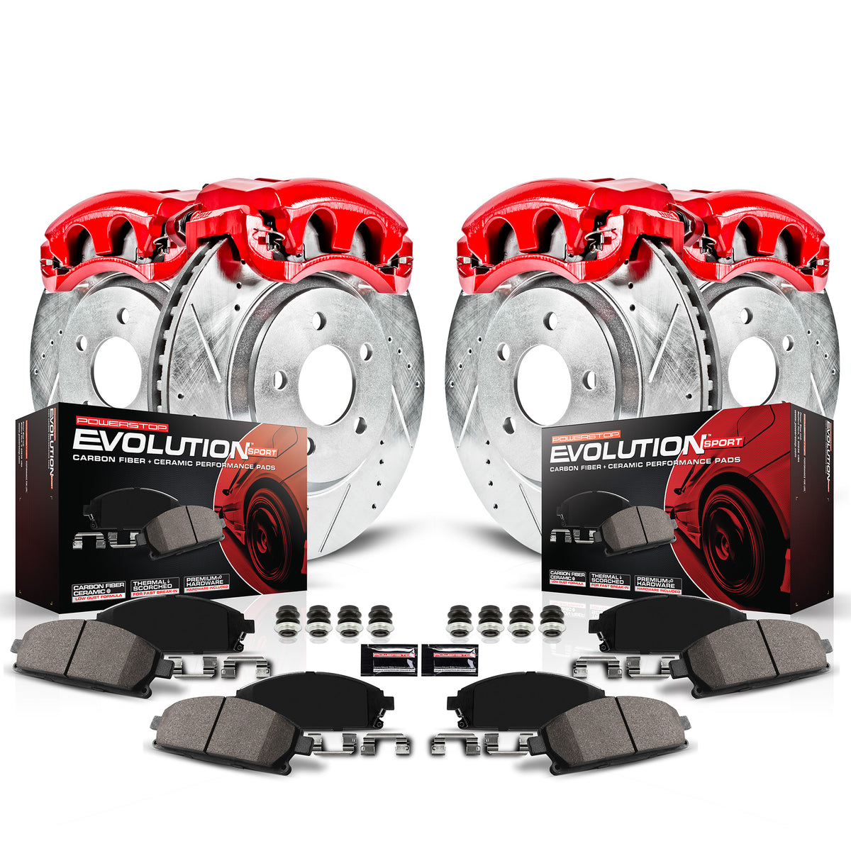 Power Stop 08-09 Infiniti EX35 Front and Rear Z23 Evolution Kit w/Calipers