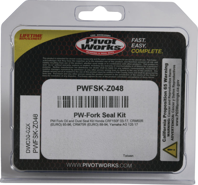 Pivot Works 93-96 Honda CRM50R (EURO) Fork Oil & Dust Seal Kit
