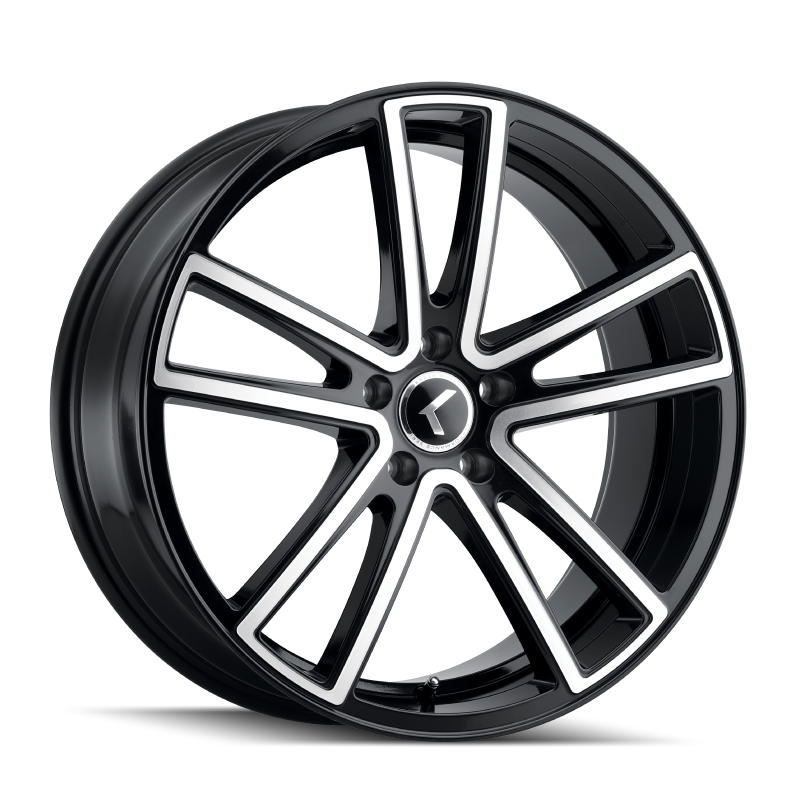 Kraze KR190 Lusso 22x8.5 / 5x120 BP / 38mm Offset / 74.1mm Hub Gloss Black Machined Wheel