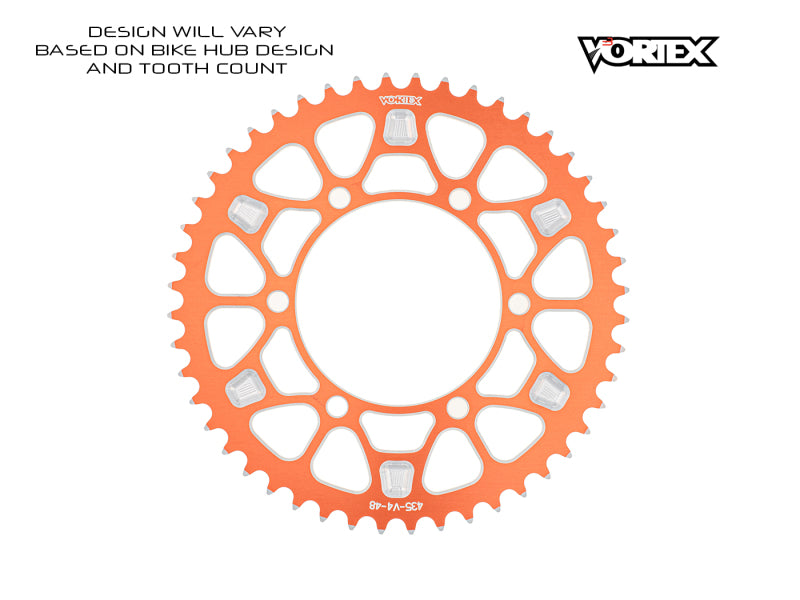 Vortex Racing V4 49 Tooth 520 Rear Sprocket - Orange