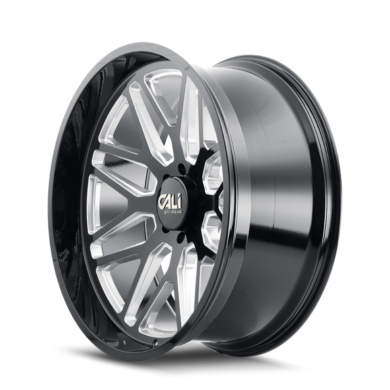 Cali Off-Road 9115 Invader 22x12 / 8x165.1 BP / -51mm Offset / 125.2mm Hub Gloss Black Milled Wheel