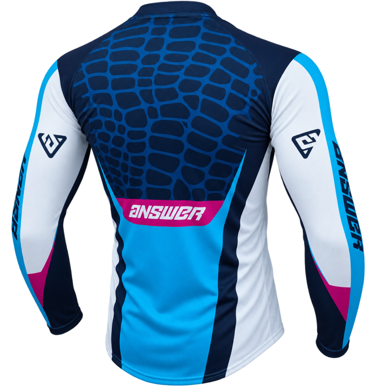 Answer Syncron Raceday Jersey Dark Blue/Cyan/Grey/Purple Youth - Medium