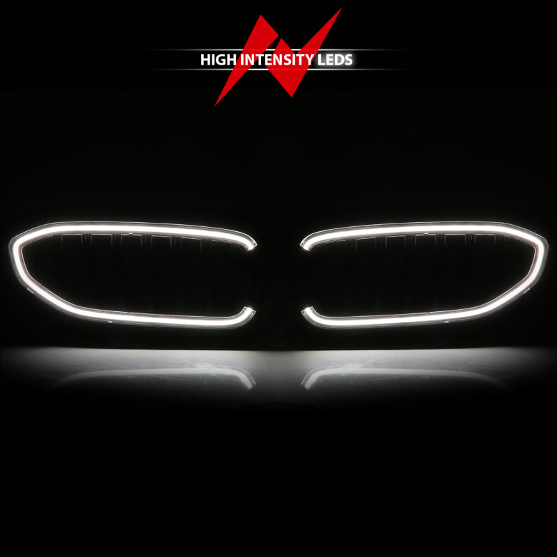 ANZO 19-22 BMW 3 Series Black Housing Full LED Front Grille w/ Initiation & Running Light