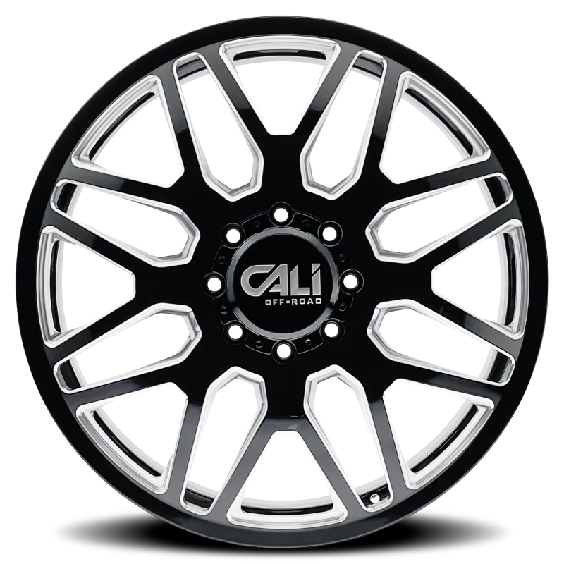 Cali Off-Road 9115D Invader Dually 22x8.25 / 8x165.1 BP / -232mm OS / 121.3mm Hub Gls Blk Mill Wheel