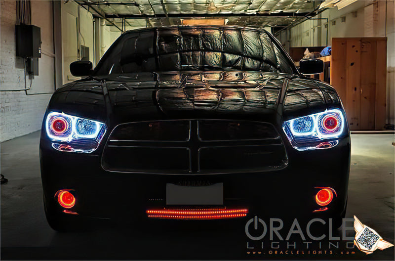 Oracle 11-12 Dodge Charger LED Fog Light Halo Kit - Red