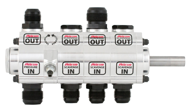Peterson Fluid Systems R4 4-Stage Oil Pump - Left Side Mount - Rear Drive - Reserve Rotation Drag