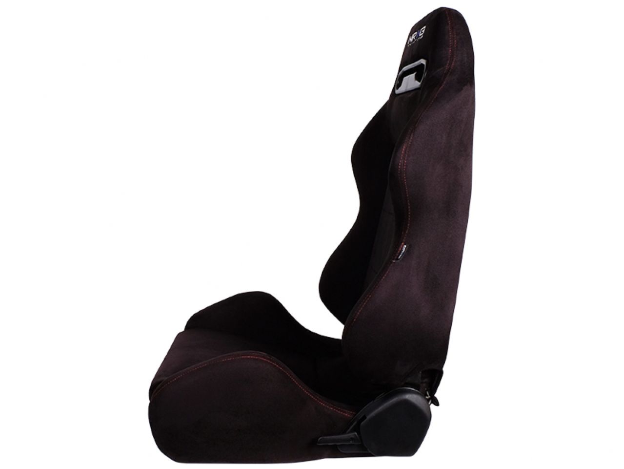 NRG Sport Seats (Pair) Type-R Suede w/NRG Logo - Black w/Red Stitching