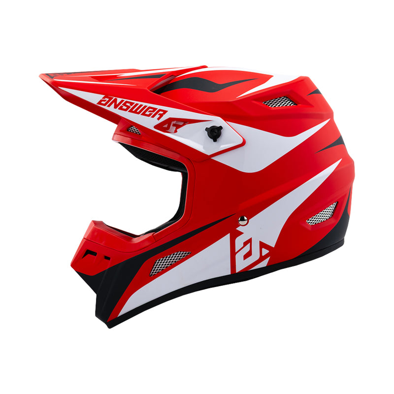 Answer 26 AR1 Mototown Helmet Glossy Red/White/Grey/Black Youth - Small