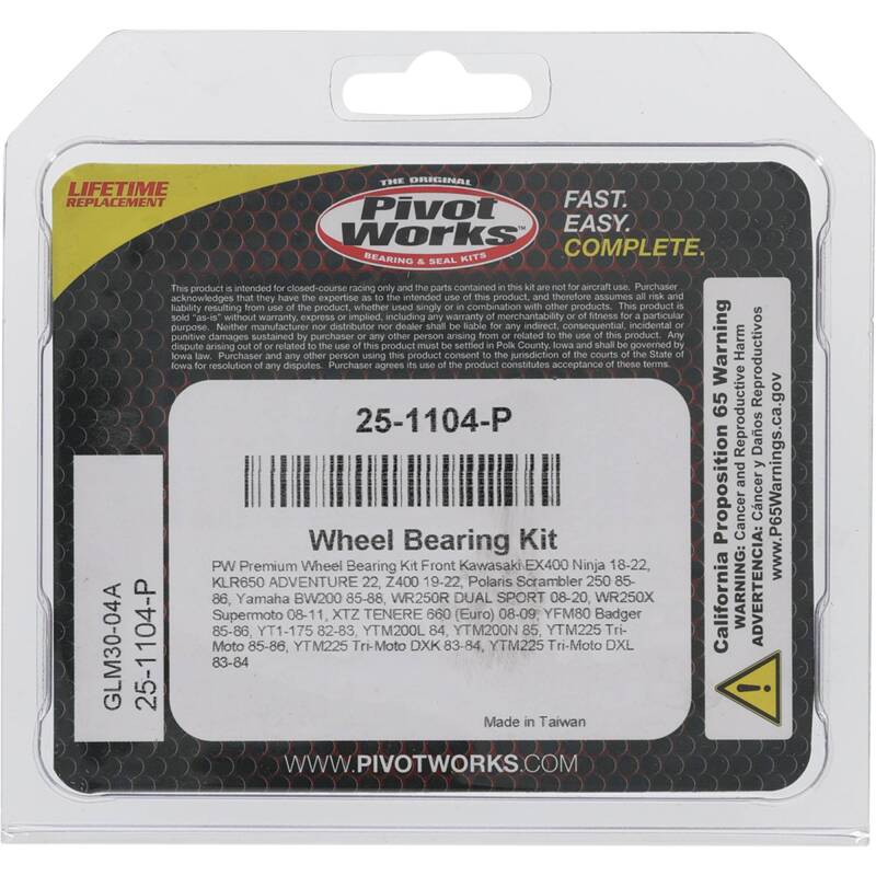 Pivot Works Kawasaki, Polaris, Yamaha Wheel Bearing Kit Premium Bearings