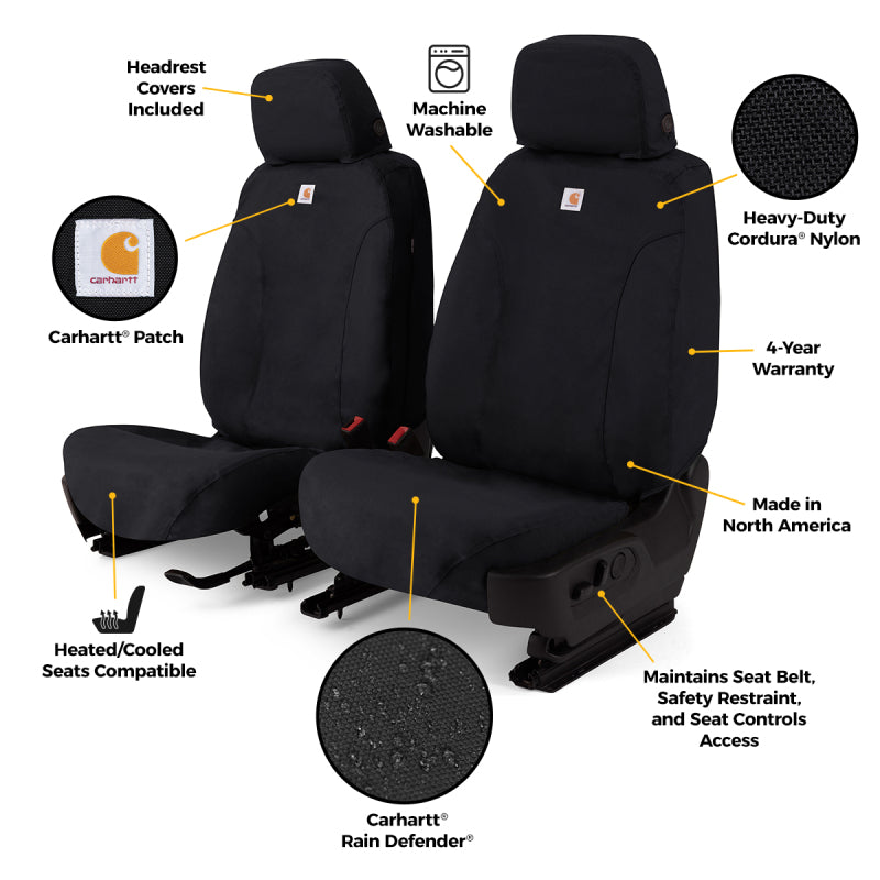 Covercraft 18-25 Jeep Wrangler JL Carhartt Super Dux SeatSaver Front Row Custom Seat Cover - Black