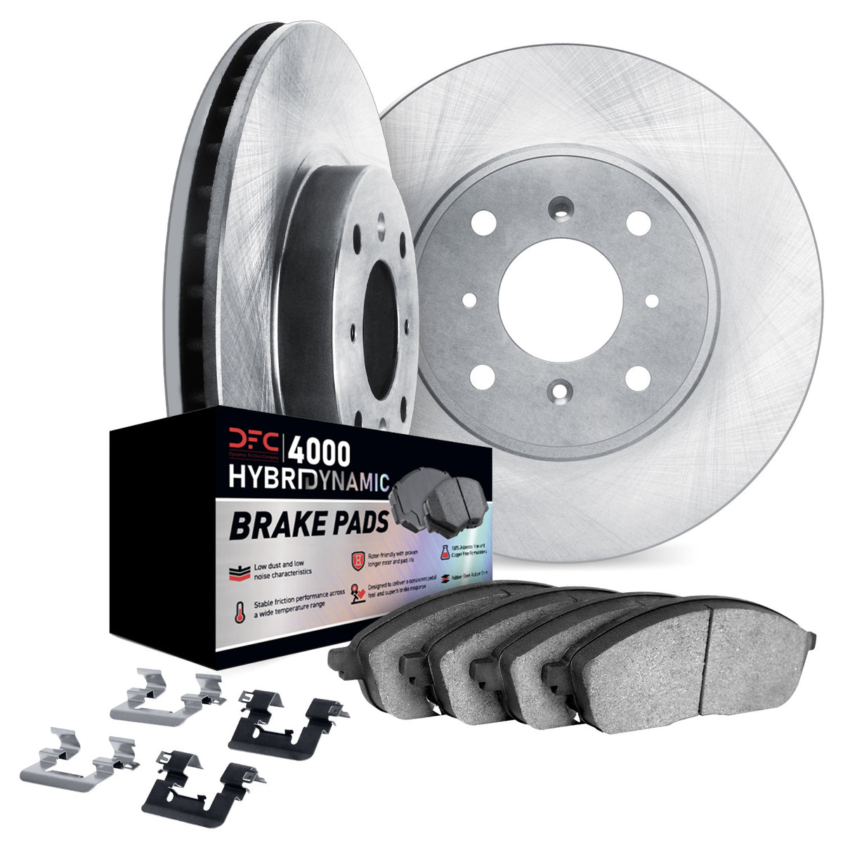 DFC 00-00 Toyota Echo Front Rotors w/4000 HybriDynamic Brake Pads w/Hardware