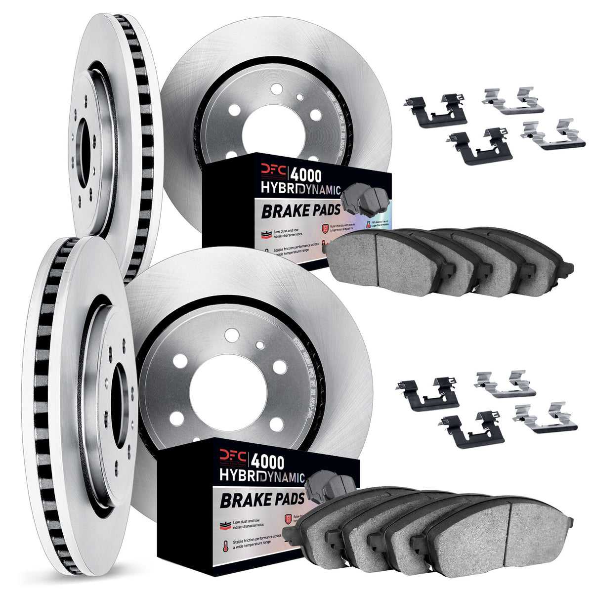 DFC 02-06 Ford Expedition Front & Rear Rotors w/4000 HybriDynamic Brake Pads w/Hardware