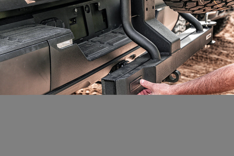 Go Rhino Swing-A-Way Hitch Mounted Tire Carrier (Lic. Plate Lights Not Included) - Textured Black