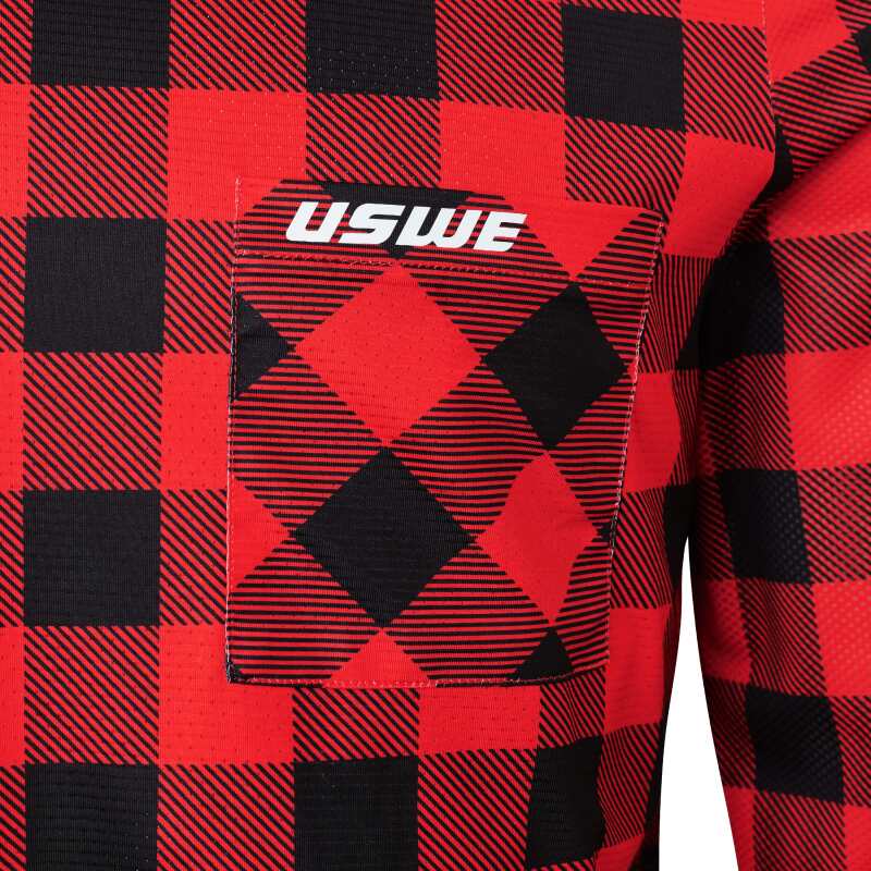 USWE Flannel Long Sleeve Lightweight Off-Road Jersey Flame Red - XS