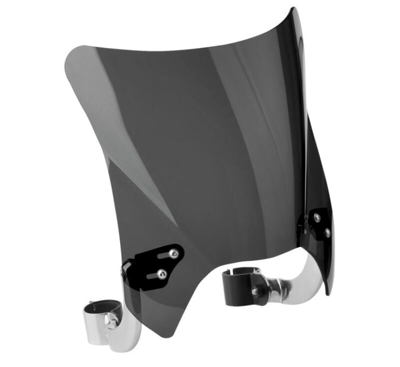 National Cycle Fits 44-51 mm. O.D. Mohawk Chrome Hardware/Curve Bracket/Windshield - Dark Tint