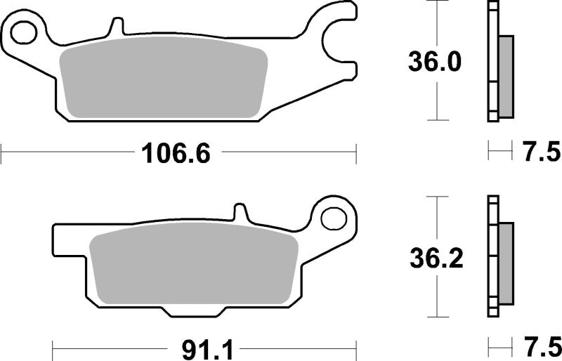 Brembo OE 09-14 Yamaha YFM Raptor Left 250cc Sinter Brake Pad - Front