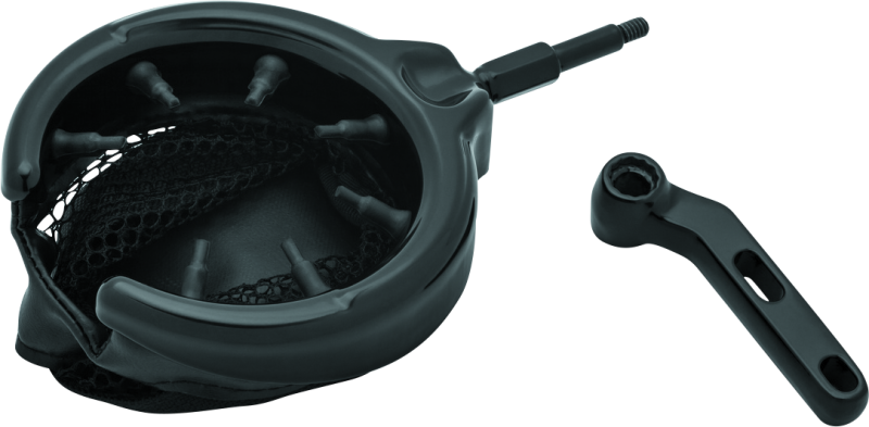 Kuryakyn Drink Holder Mesh Basket with Perch Mount Universal Gloss Black