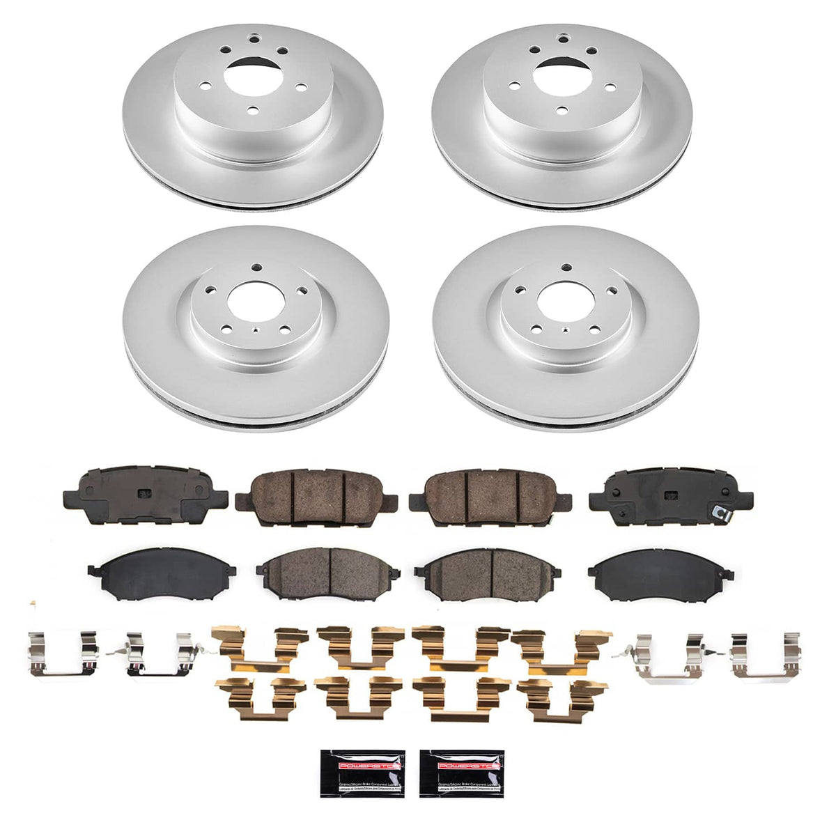 Power Stop 2009 Nissan 370Z Front and Rear Z17 Coated Brake Kit