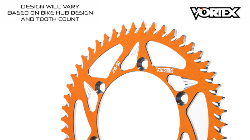 Vortex Racing 51 Tooth 520 Rear Sprocket - Orange