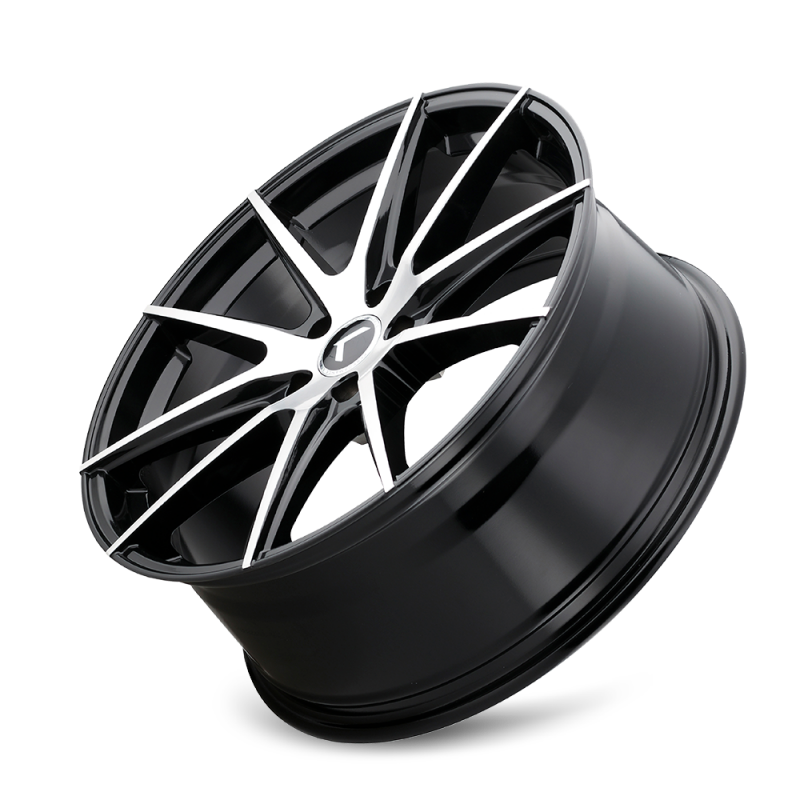 Kraze KR193 Turismo 20x8.5 / 5x115 BP / 38mm Offset / 72.62mm Hub Gloss Black Machined Wheel