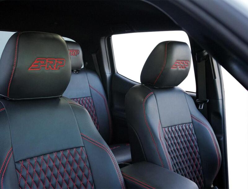 PRP 16-23 Toyota Tacoma Front Seat Covers (Pair) - Black/Navy Blue