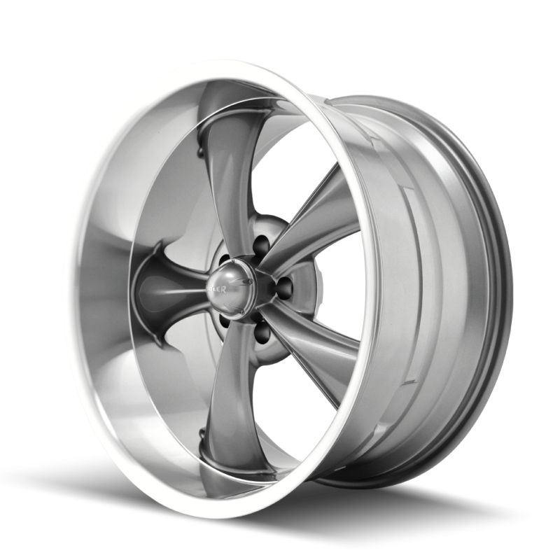 Ridler 695 18x8 / 5x114.3 BP / 0mm Offset / 83.82mm Hub Gloss Grey Machined Wheel