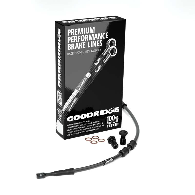 Goodridge 20-23 HD FLTRK (w/ABS) +4in Black Brake Line Kit w/Black Fittings
