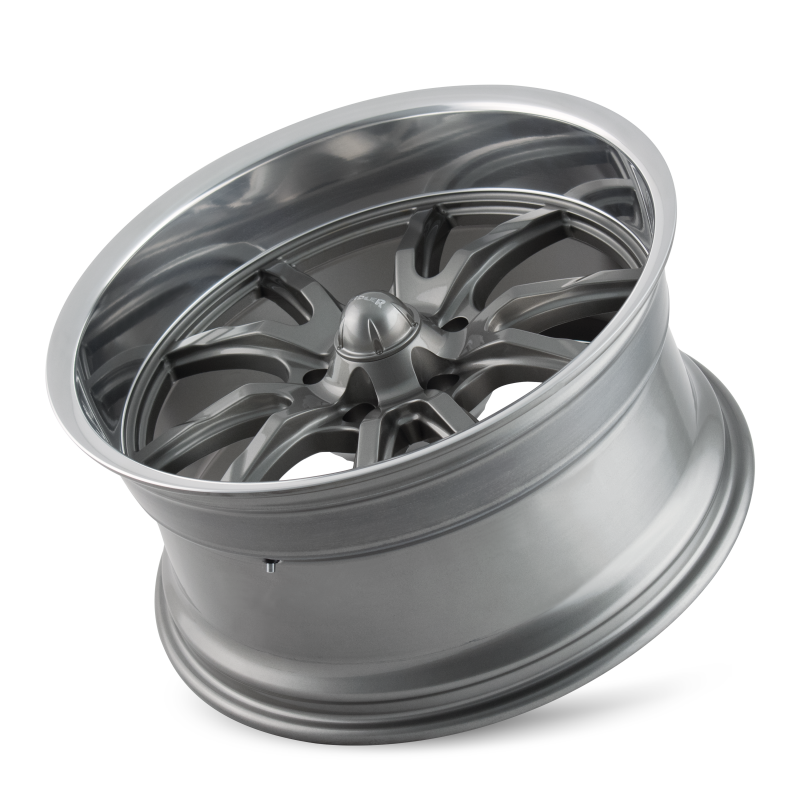 Ridler 650 18x9.5 / 5x120.65 BP / 0mm Offset / 83.82mm Hub Gloss Grey Polished Wheel