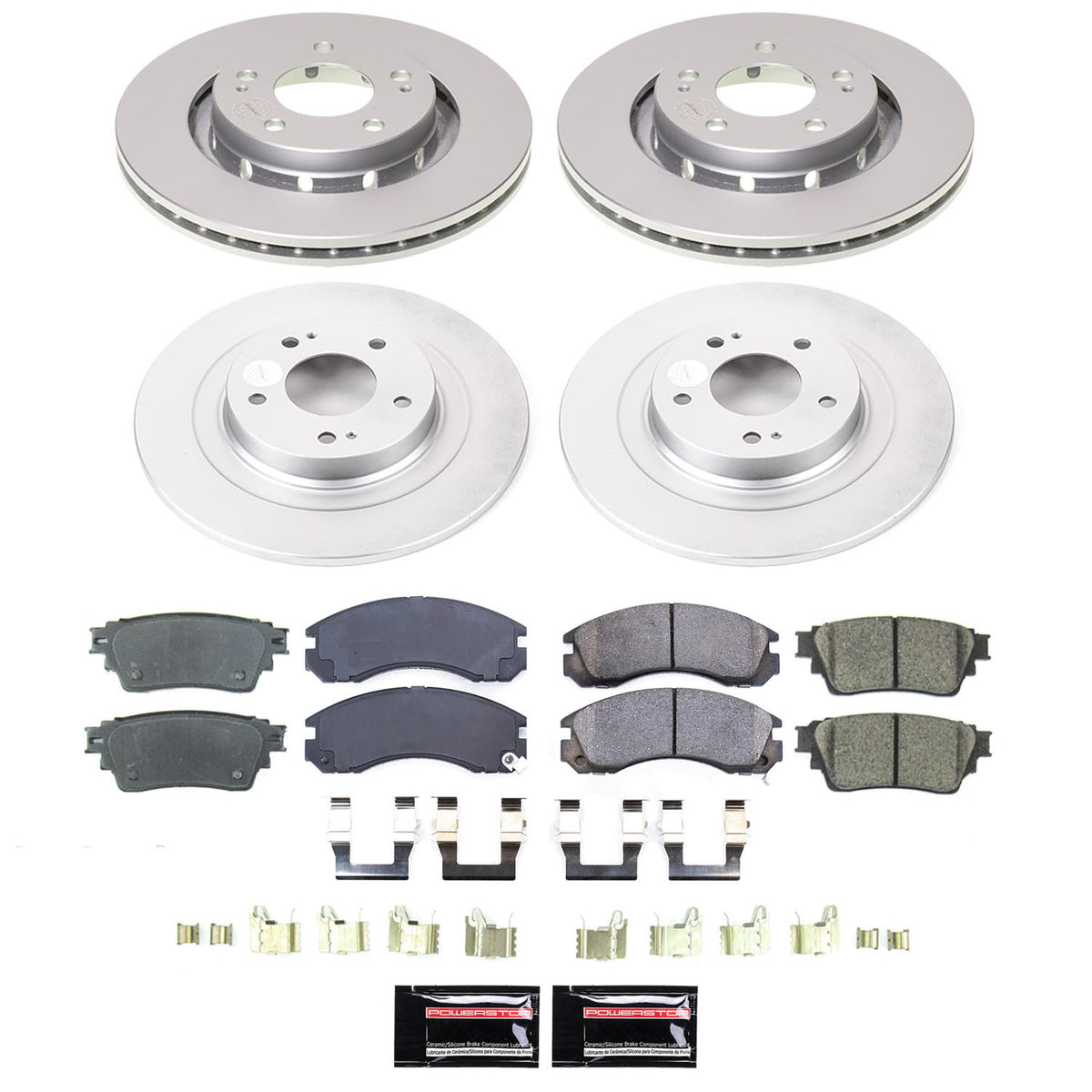 Power Stop 18-20 Mitsubishi Outlander PHEV Front and Rear Z17 Coated Brake Kit